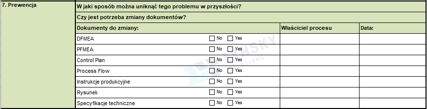 raport 8D prewencja Lynsky Solutions